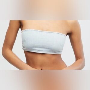 WEWOREWHAT Denim Bandeau Top